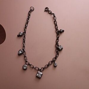 Sterling Silver Bracelet CZ Pendants Pretty